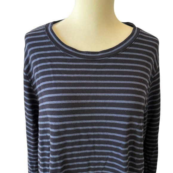 CUT LOOSE STRIPED LONG SLEEVE KNIT FLEECE TOP RELAXED COZY CASUAL EVERYDAY M - Picture 3 of 12